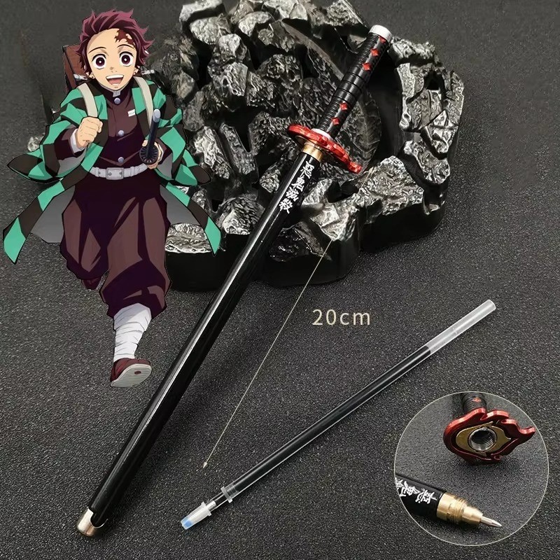3 pc Ballpoint Pen Demon Slayer Anime Set Christmas Stocking with Stand