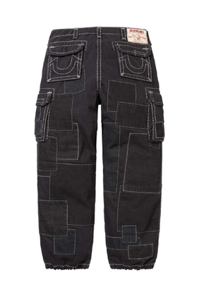 パンツ Supreme Woven Patchwork Denim Pant 36 Supreme True Religion Patchwork Cargo Pant Black Denim Size 34