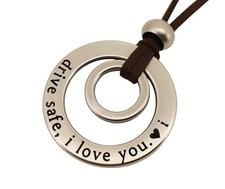 Drive Safe I Love You Rear View Mirror Charm Custom Initial Gifts for Son Him
