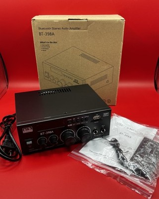 NIB Bluetooth Stereo Audio Amplifier USB/SD/FM/BT.C Digital Remote Model BT-398A