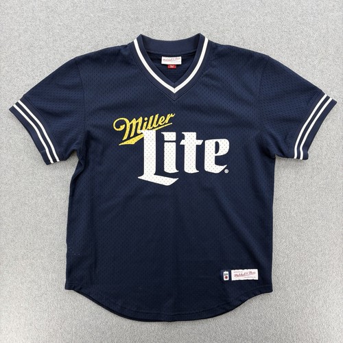 Miller Lite Miller Time #75 Baseball Jersey Mitchell & Ness Mesh Men's Medium