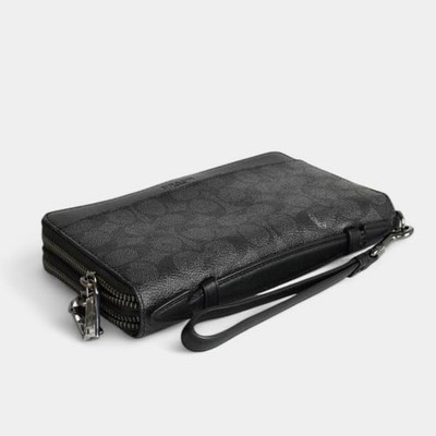 COACH Men's Second Bag Organizer CW375 QBMI5 Charcoal and Black
