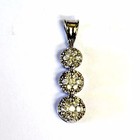 10k white gold .50ct diamond SI3 H 3 stone cluster pendant 2.9g estate womens — photo 2