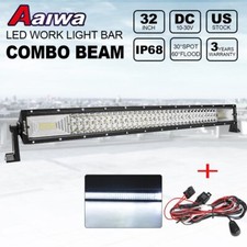 32 Inch Tri Row Led Light Bar Work Driving Spot Flood Beam Offroad Utv Wiring
