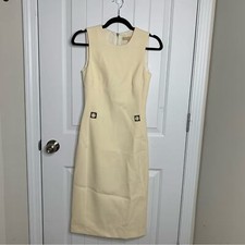Michael Kors Collection made in italy cream sheath dress size 2 minimalist quiet