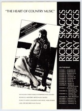 1988 RICKY SKAGGS ON THE ROAD Vtg 8"X11" Magazine Ad 1980's Country Music M552