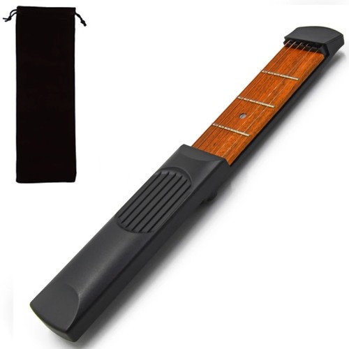Mini chitarra tascabile 6 Corde 4 Tasti pratica allenamento musica imparare - Foto 4 di 5