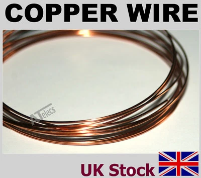 Copper Wire Various Gauges, Polyurethane Enamelled Non-Tarnishing - UK Stock