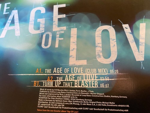 SCOOTER "THE AGE OF LOVE" CLUB MIX CLUB TOOLS 1997 MADE IN GERMANY 3 REMIXED 12* - Imagen 12 de 24