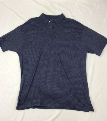 Sed Gefield Golf Double Mercerized Polo Mens Size XL Geometric Blue #2524