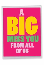 Funny Miss You Card (8.5 x 11 Inch) - A Big Miss You J2733MYG-US