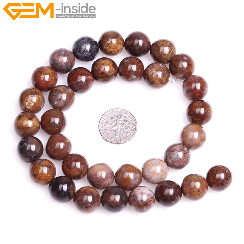 Brown Mexico Moss Agate Beads Natural Stone Beads For Jewelry Making Necklace - Picture 39 of 39