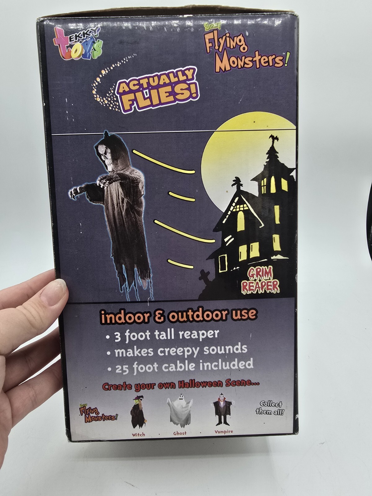 Vintage 2004 Tekky Toys Halloween Flying Monster 3 FT Tall Grim Reaper