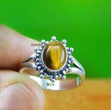 Tiger's Eye Gemstone 925 sterling silver handmade Gift Ring US size 5 to 13