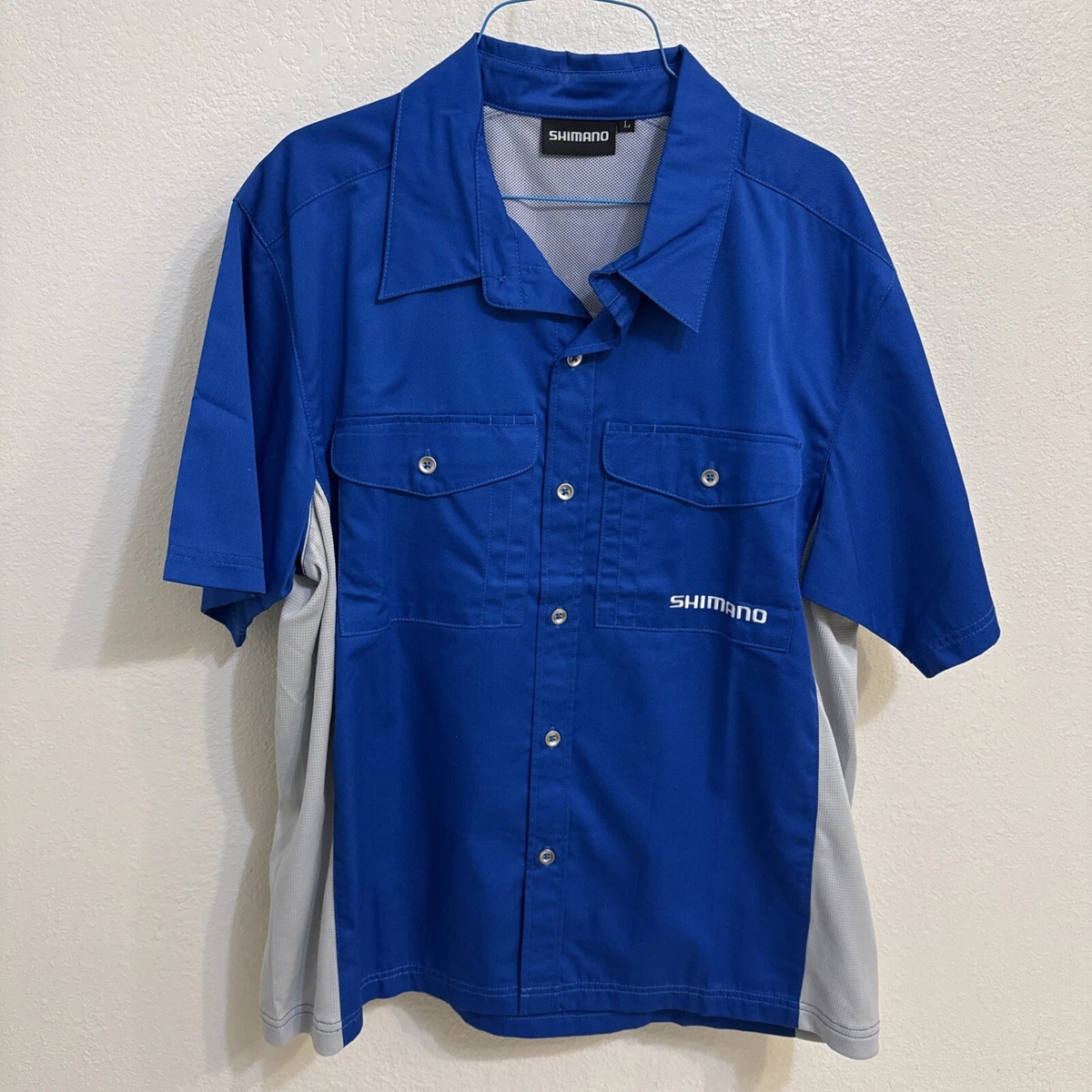 Chemise Shimano Pêche Homme – Bleu – Taille L – Manches Longues – Occasion TB
