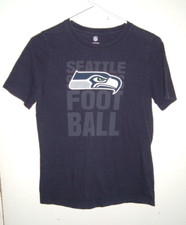 NFL Seattle Seahawks Football Youth Large 14-16 NFL Branded Blue T-Shirt