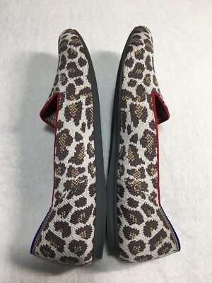 Rothys Mocha Spot Animal Leopard Print Round Toe Flat Shoe  display picture 1
