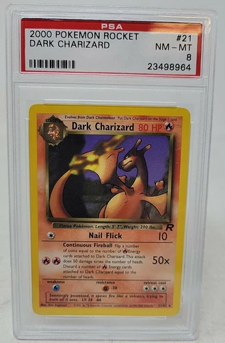 2000 Pokemon Rocket #21 DARK CHARIZARD PSA 8 NM-MT