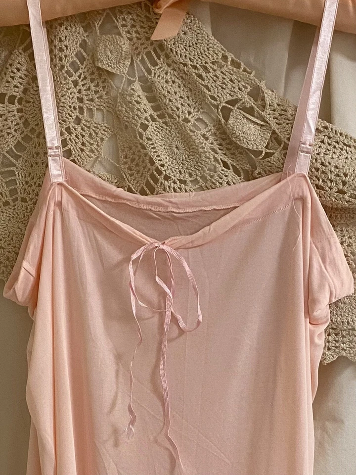 1940’s Montgomery Wards Camisole Slip Sz 40 Petal Pink Shortie “Beau Dura” - Image 2 of 4