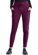 Cherokee Scrubs Mid Rise Tapered Leg Drawstring Pant CK095 WIN Wine Free Ship