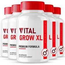 (5 pack) Vital Grow XL Capsules for Men - Max Strength Male Supplement Pills 
