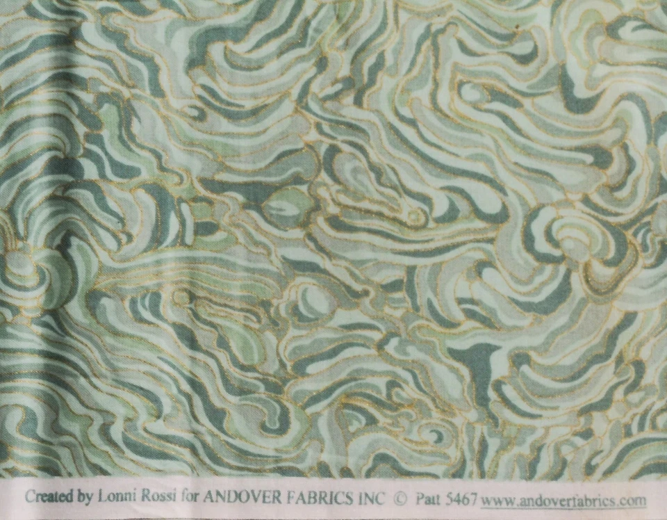 Telas Andover patrón de tela de algodón 5467 Lonnie Rossi pieza de 1,1 yarda X WOF Foto 4 de 4