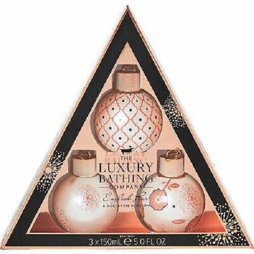 The Luxury Bathing Company Beauty Baubles Gift Set.English Pear Nectarine - Picture 2 of 4