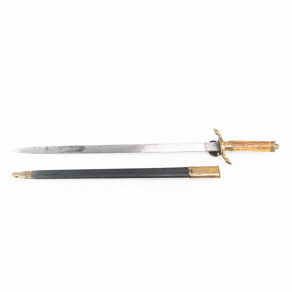 Imperial German Long Etched Hunting Dagger. - Image 2 of 4
