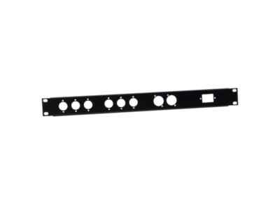 Adam Hall 19'' Parts 872212 - U-Rackblende 1 HE Stahl für 8 x XLR + 1x Euro-Netz