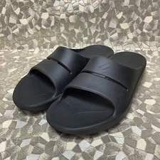 OOFOS OOAAH Recovery Slides Sandals Comfort Black Logo Slip On 45 men 12