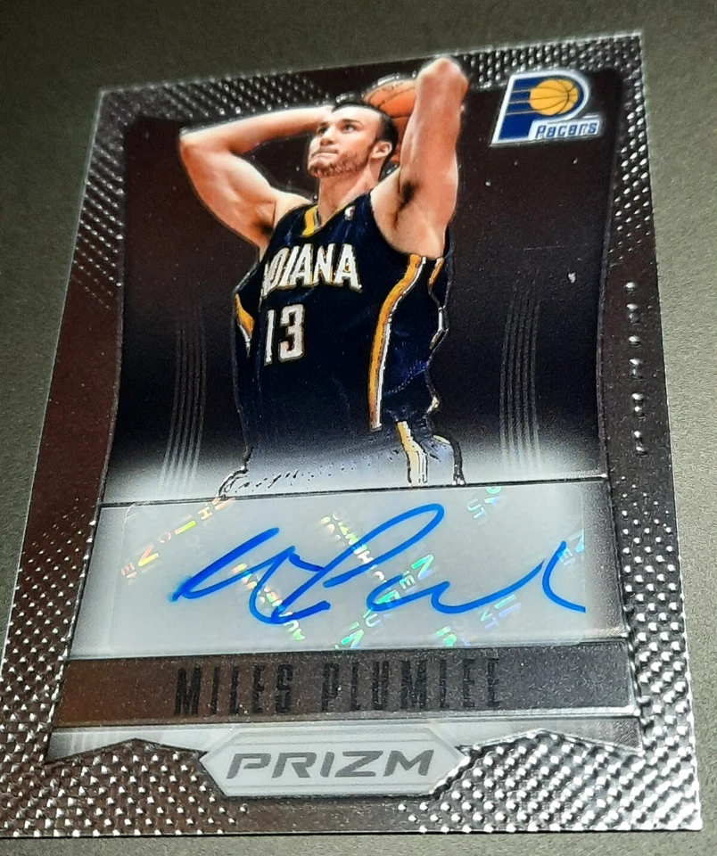 MILES PLUMLEE-2012 PRIZM PANINI-AUTO-AUTOGRAPH 🏀 BASKETBALL CARD-INDIANA PACERS - Image 2 of 2