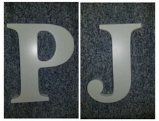 Baby Room Letter Initial White 7.5" Wall Hanging Letter P & J