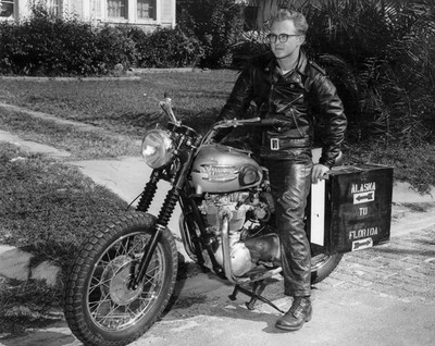 Triumph T120 Bonneville Bobber motorcycle 1969 photo photograph