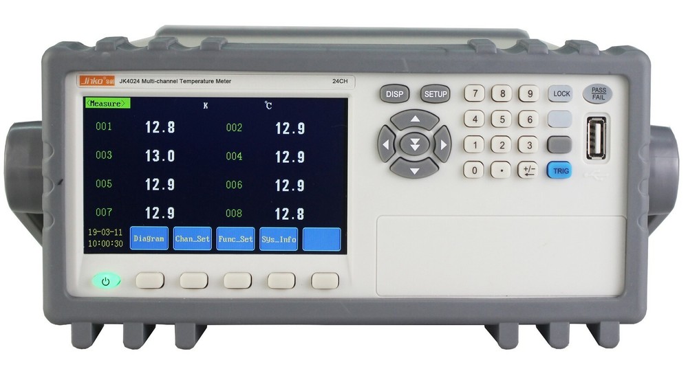 24-Channel Thermocouple PT100 Temperature Tester Meter Data Recorder 4.3'' RS232