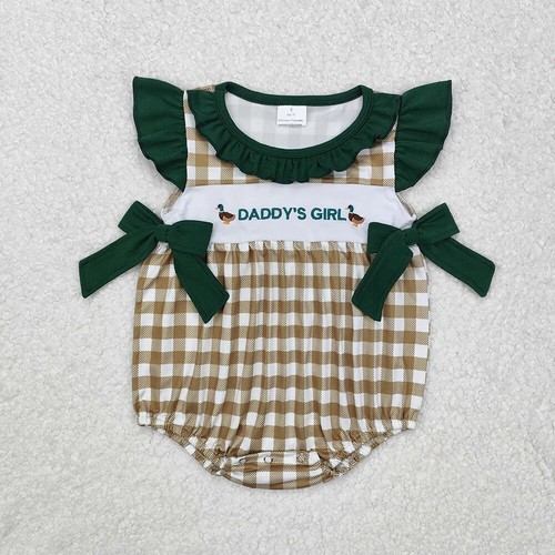Sibling Boys Baby Girls Embroidery Daddy Ducks Summer Outfits Suits Father's day - Picture 8 of 9