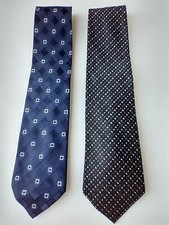 Roundtree and Yorke Silk Dress Tie Lot of 2 USA made - 60" and 62"