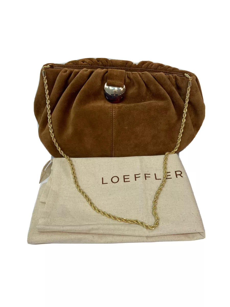 Loeffler Randall Clutch Analeigh Cacao Suede Oversized with Chain