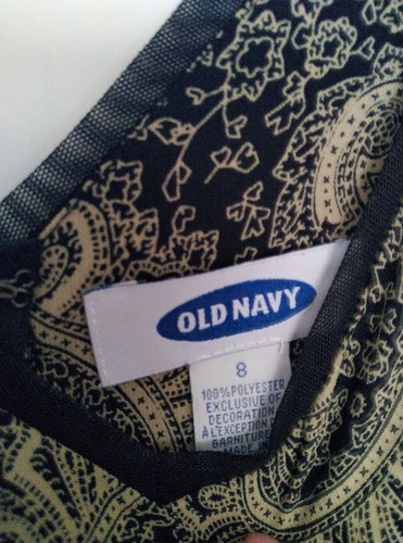 Old Navy Grey Brown Dress M 12 Or Smaller 14 Midi Long Paisley Lovely Feel Party - Picture 5 of 6