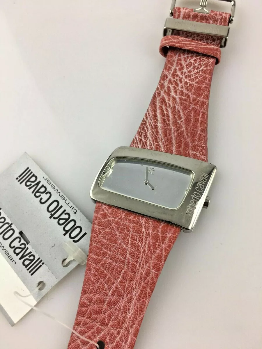 Orologio Roberto Cavalli Curvi Quartz Acciaio Pelle Vetro