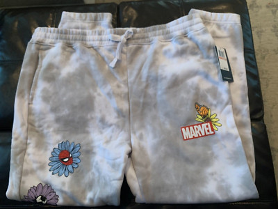 NWT 3XL Neff Marvel Spider-man Venom Flowers Gray Fleece Sweatpants Pants Comics