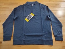 NWT Men's Kirkland Signature 1/4-Zip Long Sleeve Stretch Pullover Blue Small