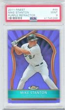 2011 TOPPS FINEST MIKE GIANCARLO STANTON PURPLE REFRACTOR #/5 PSA 9 MINT POP 1