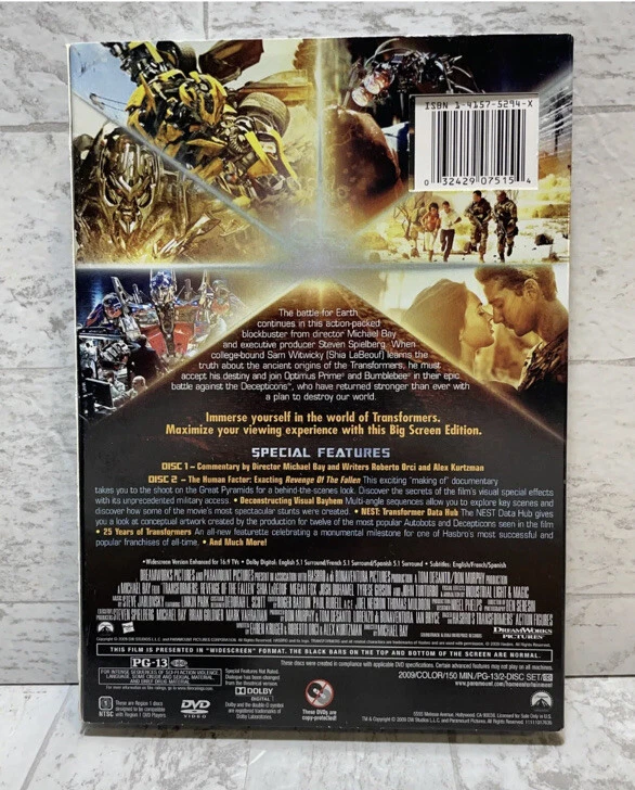 Transformers: Revenge of the Fallen -  2 DVD Set - Big Screen Edition - Image 2 of 2