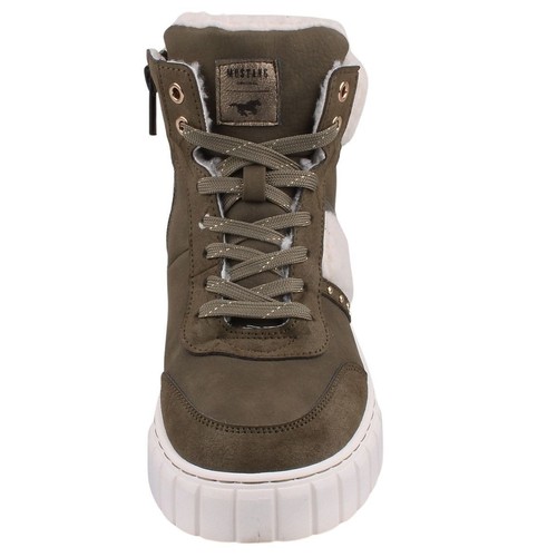 Mustang Mujer Botines High Top Zapatillas Forradas Verde 1446607/770 - Imagen 6 de 7