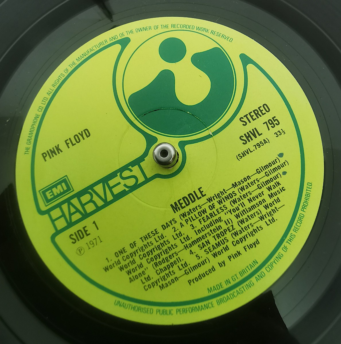 英LP Pink Floyd Meddle SHVL795 HARVEST /00400 PINK FLOYD - meddle - HARVEST SHVL795 - 1971 UK orig LP 1U