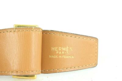 HERMES ブラウンレザーベルト Hermès Burgundy x Brown 32mm Reversible H Logo Belt Kit 200her84