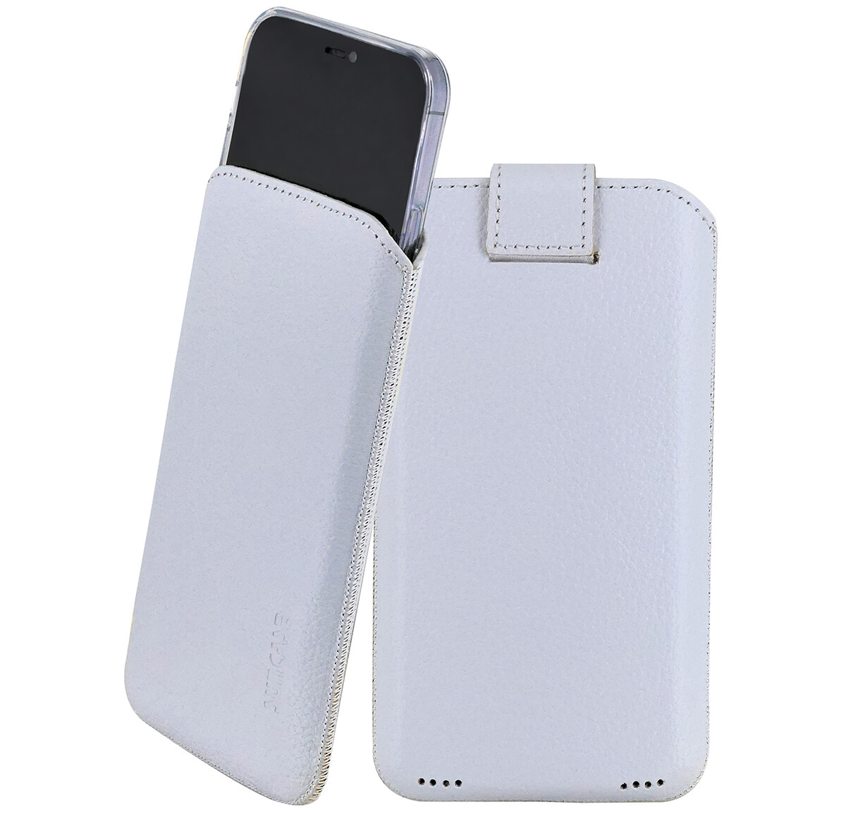 Suncase Custodia Vera Pelle Bianco + IN Silicone per IPHONE 14 Pro Max