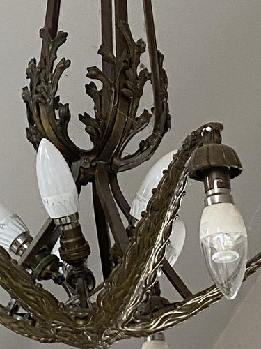 Antique French Bronze Ormolu Rococo Chandelier 37” Drop - Picture 3 of 6