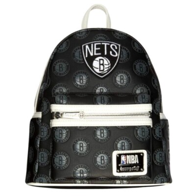 Loungefly NBA Brooklyn Nets Logo Mini Backpack, Black  display picture 2