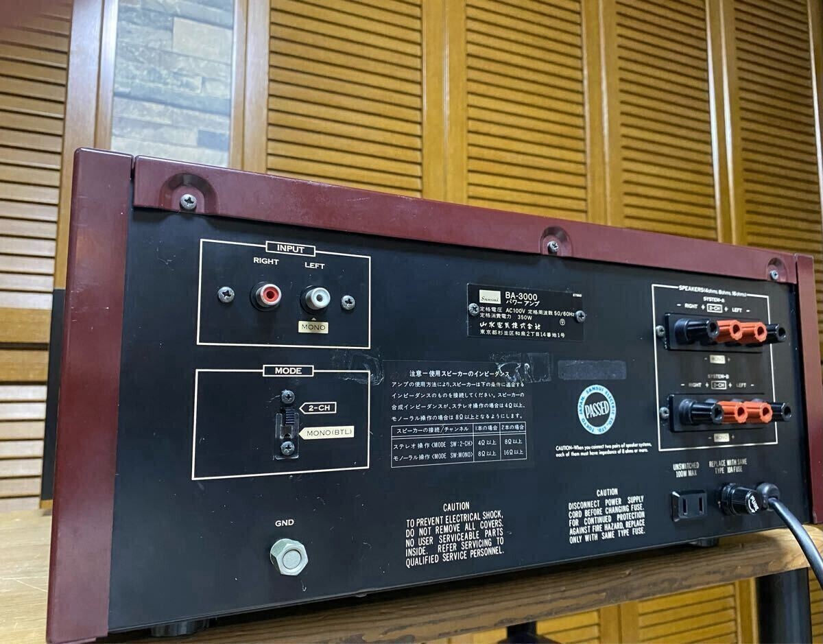 y*7様 Sansui サンスイ BA-3000 パワーアンプ SANSUI BA-3000 Stereo Control Power Amplifier AC100V Tested
